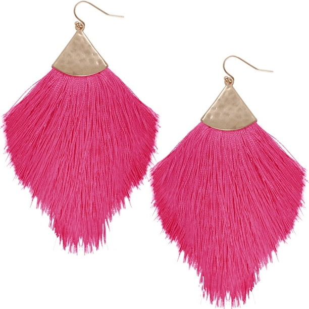Gold /& Pink Tassel Earring